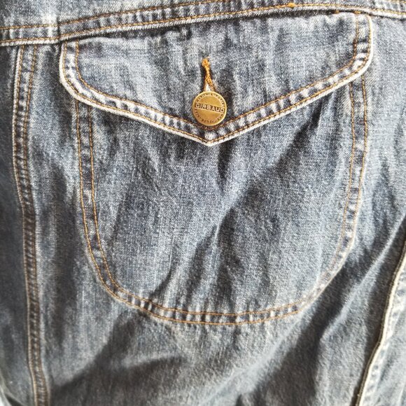 Vintage Marithe Francois Girbaud Trucker Chore Jean Jacket Corduroy Collar  Sz L - Picture 9 of 13